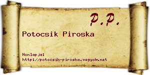 Potocsik Piroska névjegykártya